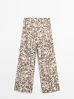 Pantalon droit imprimé animal
