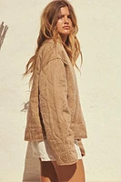 WASHED-EFFECT PADDED JACKET