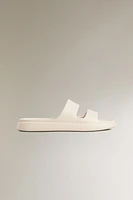 RUBBERIZED FLATFORM SANDALS