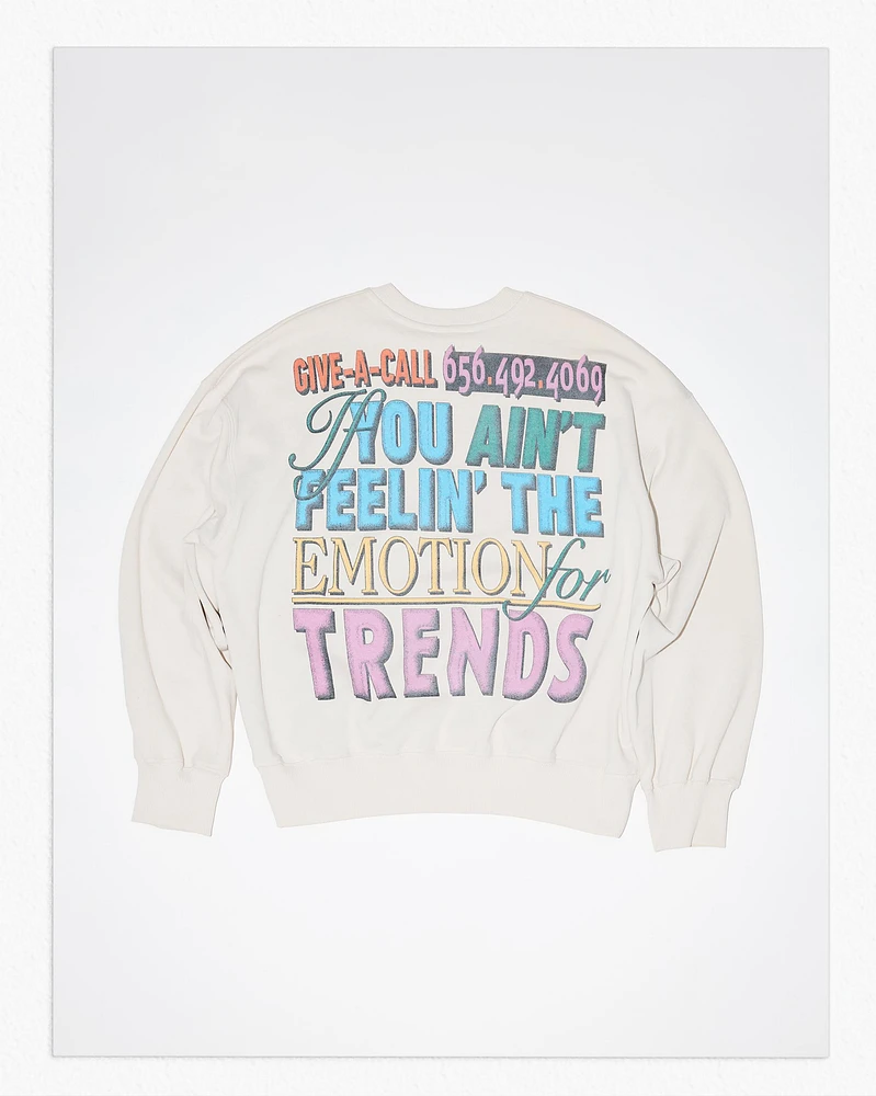 WASHED EFFECT SWEATSHIRT WITH TEXT