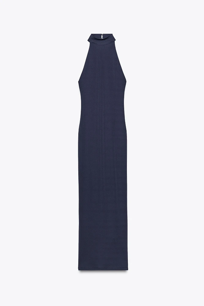 ROBE LONGUE HALTER PLISSÉE