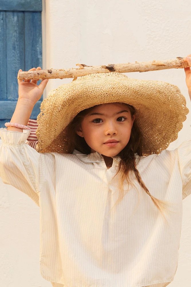 LIMITED EDITION RUFFLE TRIM STRIPED SHIRT