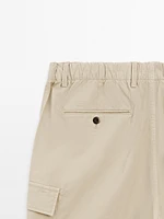 Bermuda cargo en coton mélangé