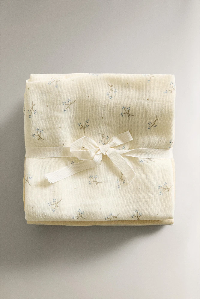 LOT LANGES EN MOUSSELINE ENFANT MINIFLEUR (LOT DE 3)