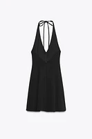 HALTER GODET SHORT DRESS