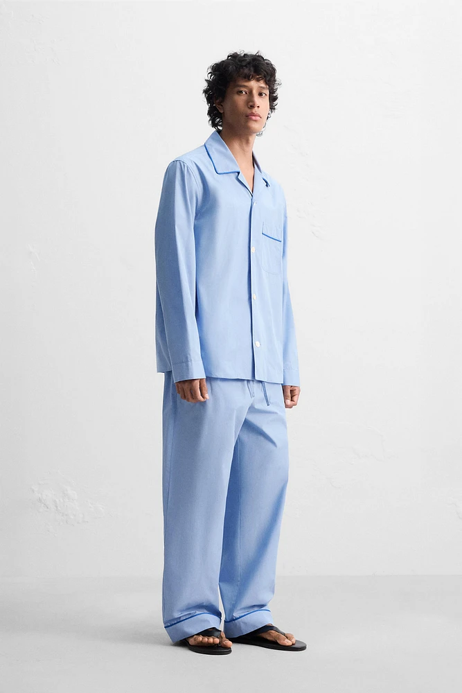 CHEMISE DE PYJAMA CONTRASTÉE