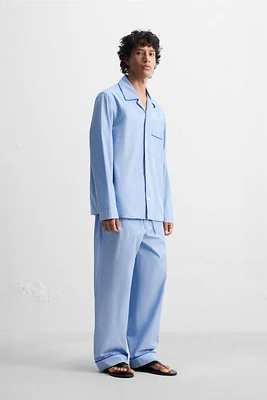 CONTRAST PAJAMA SHIRT