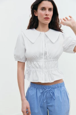 GABARDINE SHIRT WITH ELASTIC