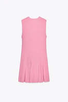PLEATED KNIT DRESS