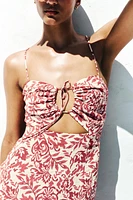 PRINTED RUSTIC MIDI DRESS