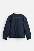 CONTRAST COLLAR DENIM JACKET