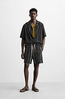 CONTRAST EMBROIDERY SHORTS