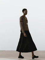 100% linen striped knit sweater