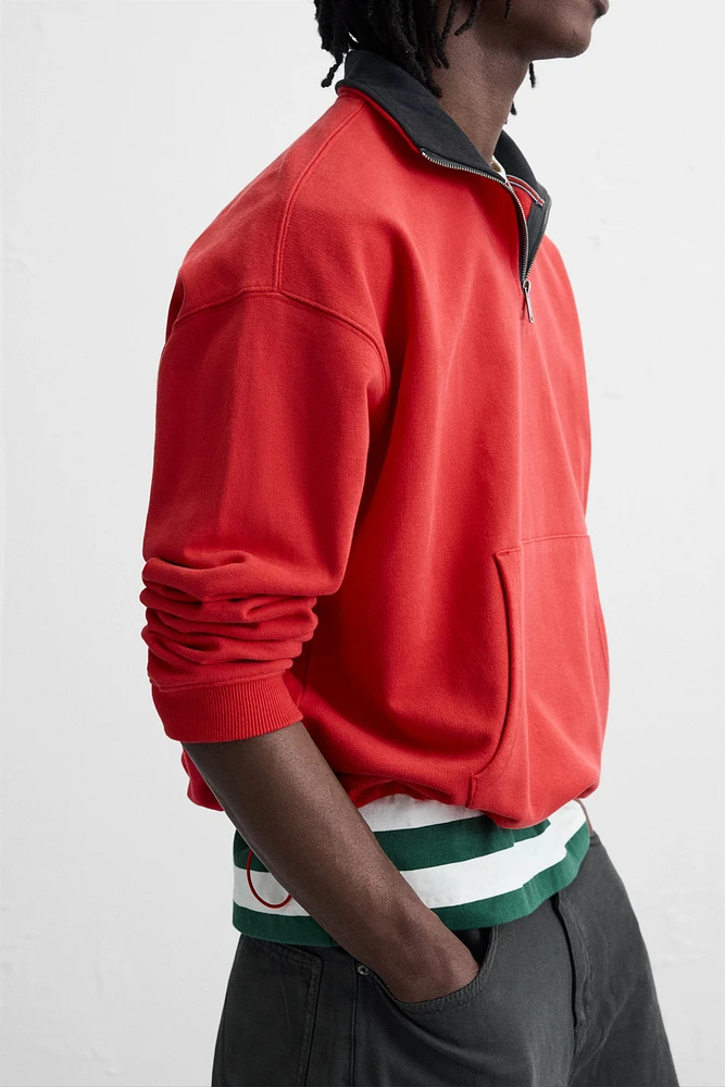 QUARTER-ZIP SWEATSHIRT