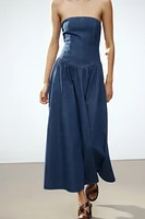 TRF DENIM MIDI DRESS