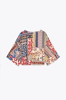 PATCHWORK PRINTED BLOUSE