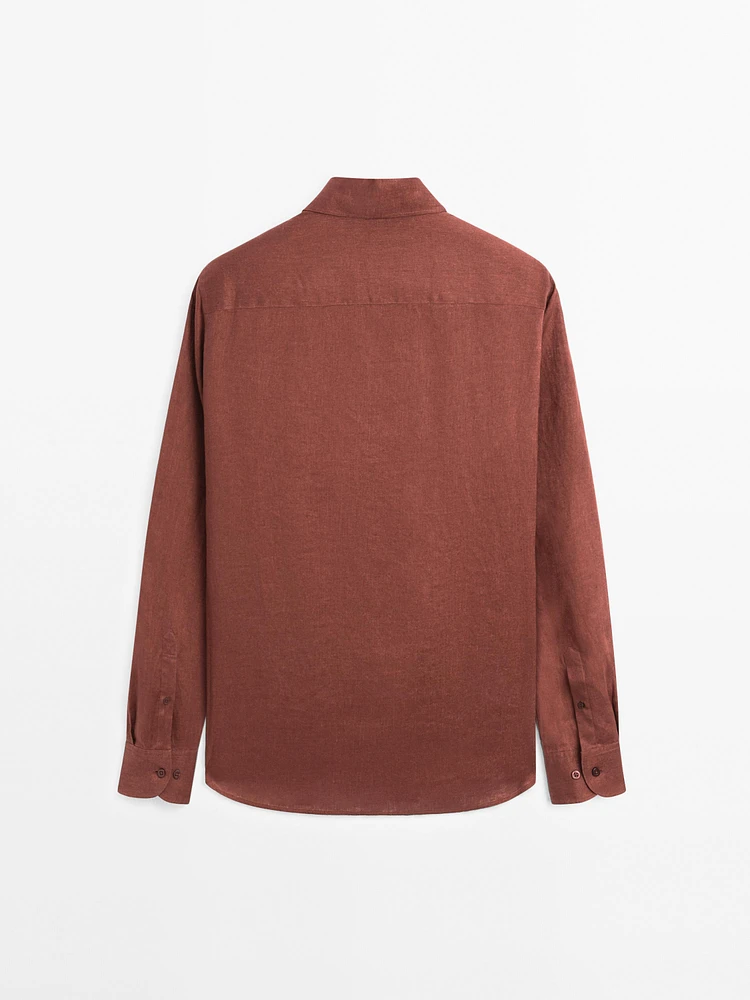 100% linen slim fit shirt