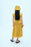 COTTON LINEN SIDE ELASTIC T-SHIRT X FANGLU LIN