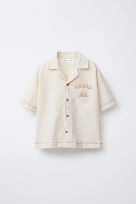 TEXTURED EMBROIDERED SHIRT