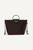 LIMITED EDITION SUEDE STUDDED CITY BAG