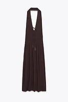 SMOCKED HALTER DRESS