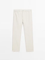 100% linen jogger fit trousers