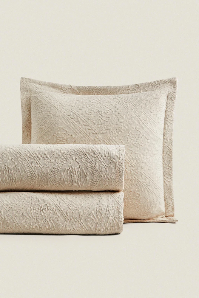 COUVRE-LIT COTON MOTIF GÉOMÉTRIQUE