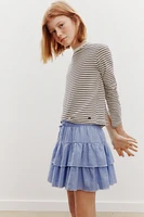 JUPE-SHORT EN LIN À VOLANTS