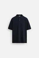 WASHED PIQUÉ TEXTURED POLO SHIRT