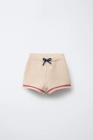 CONTRAST KNIT SHORTS