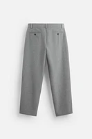 TEXTURED STRAIGHT FIT PANTS