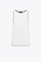 SHORT BEADED KNIT DRESS
