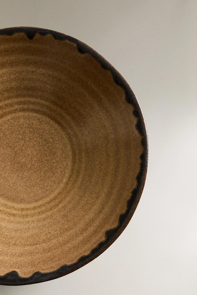 EARTHENWARE BOWL WITH CONTRAST RIM