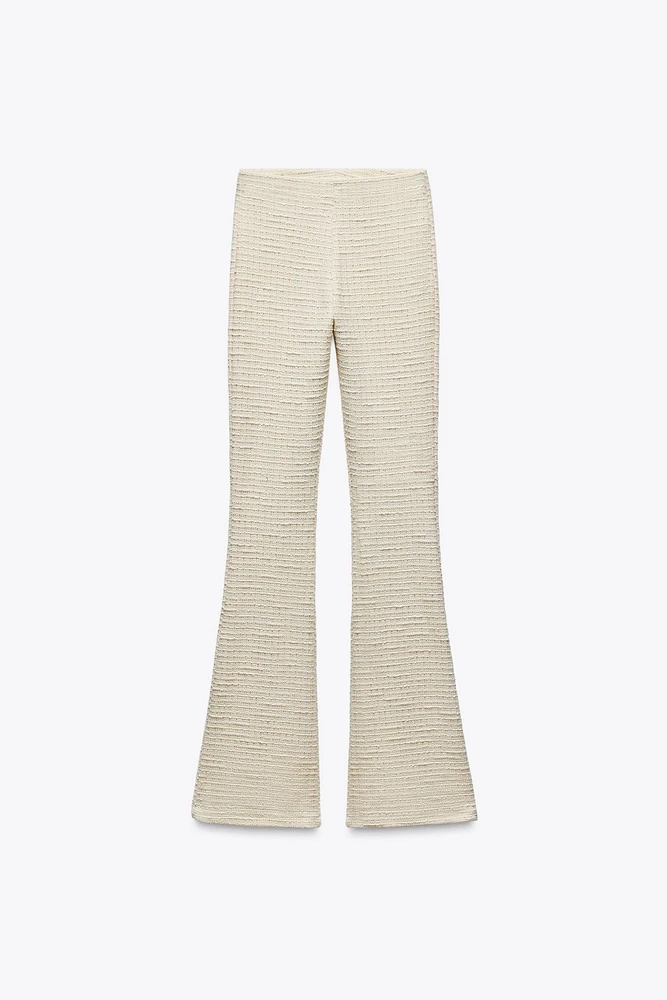 TEXTURED FLARED PANTS