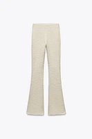 TEXTURED FLARED PANTS