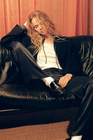 SATIN PINSTRIPE PANTS