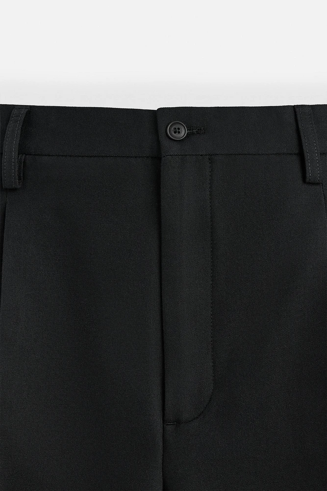 PLEATED COTTON - WOOL PANTS