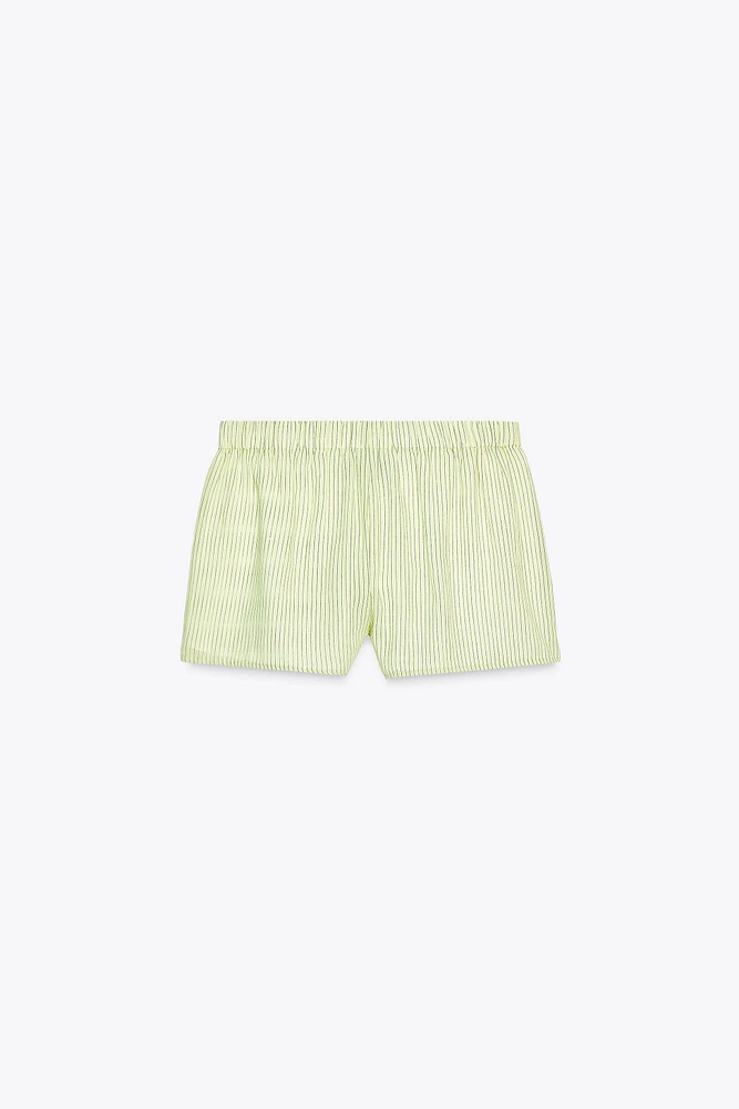 POPLIN STRIPED SHORTS