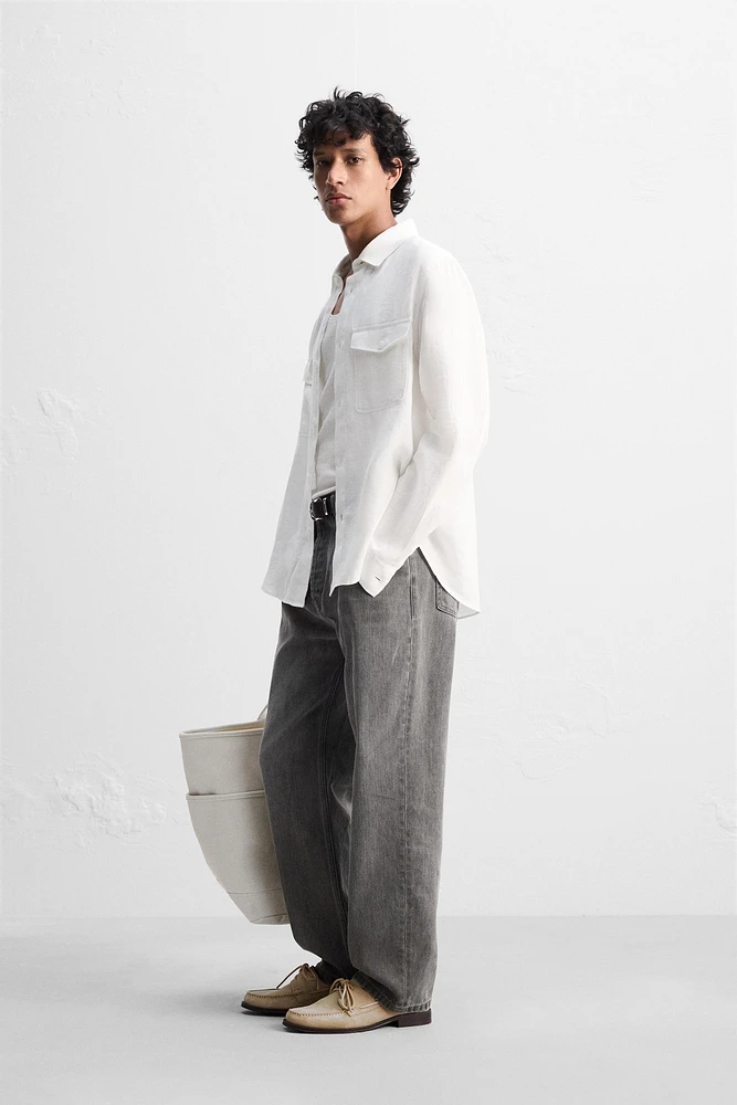 100% LINEN OVERSHIRT
