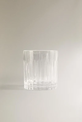 CRYSTALLINE TUMBLER WITH RAISED DESIGN