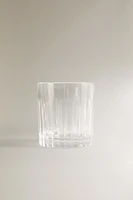 CRYSTALLINE TUMBLER WITH RAISED DESIGN