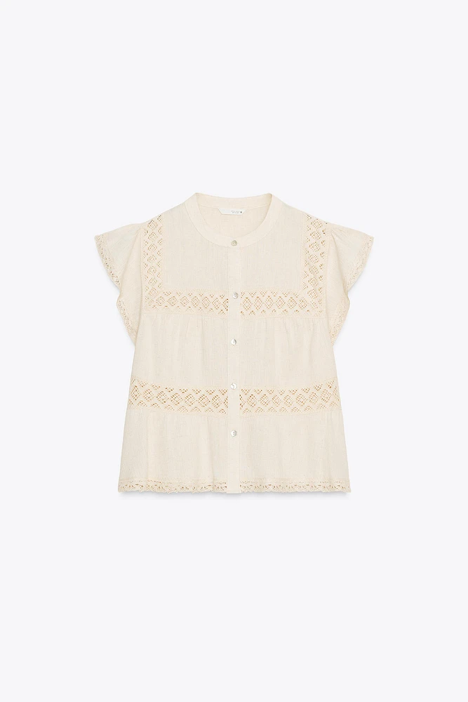RUSTIC CROCHET LADDER STITCH TOP