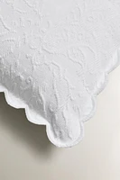 SCALLOPED FLOWER THROW PILLOW COVER