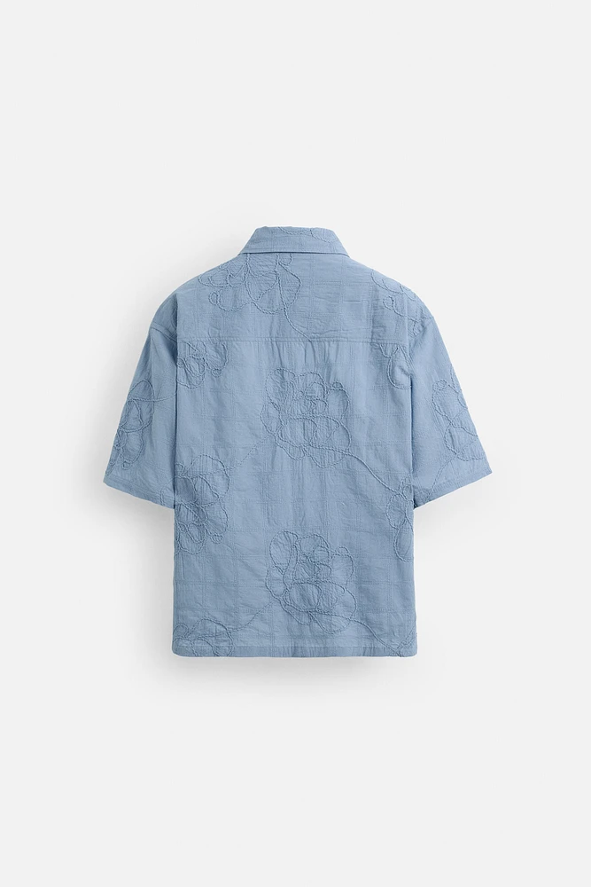 CHEMISE EN JACQUARD BRODÉE
