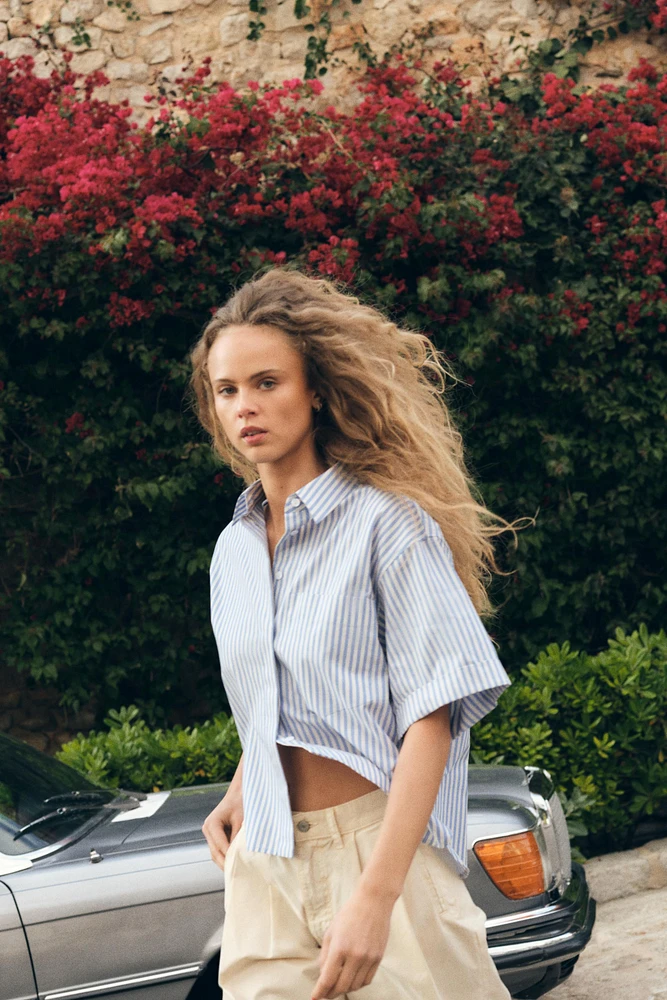 STRIPED POPLIN SHIRT