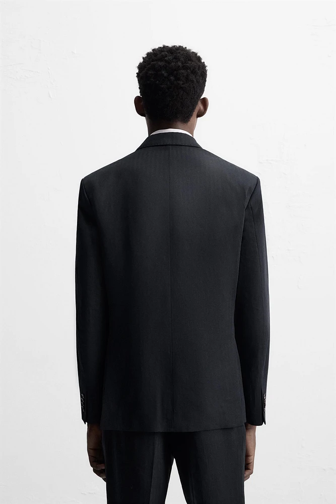 LINEN - COTTON HERRINGBONE SUIT BLAZER