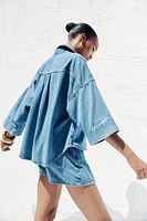 CHEMISE Z1975 FLUIDE EN JEAN À MANCHES LARGES