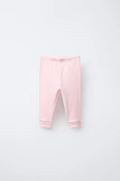 LOT DE DEUX LEGGINGS CÔTELÉS AJUSTABLES