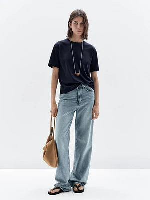 Short-sleeve T-shirt with back seam detail