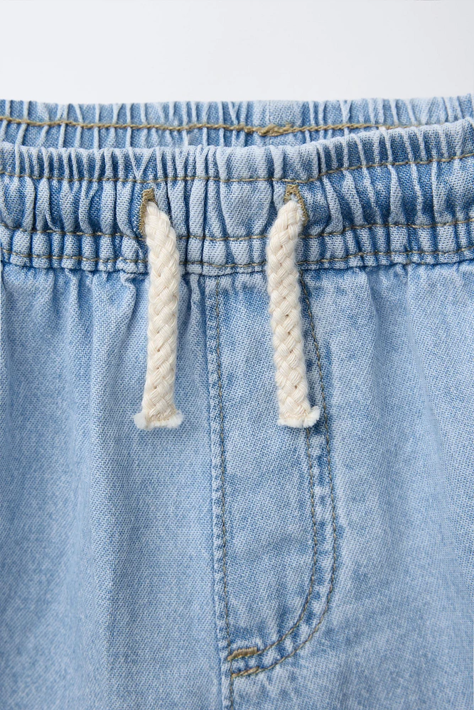 SHORT EN JEAN À CORDON